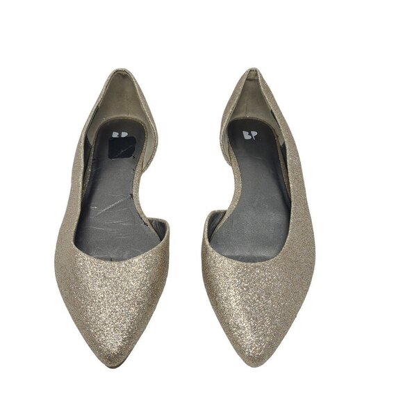 BP Flats D'Orsay Shoes Gold Glitter Size 8.5 *READ LISTING* - Picture 5 of 5